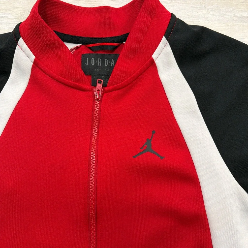 Jordan Track Jacket Full Zip Jumpman Logo Tricot Red Black White Mens Size S